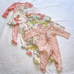 Baby girl sleeper set of 5 - size 3-6M